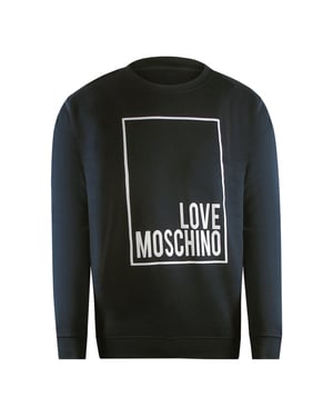Sudadera Negra Con Logo De Caja De Love Moschino
