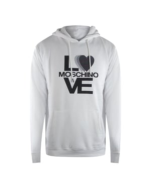 Sudadera Blanca Con Capucha Y Logo De Love Moschino