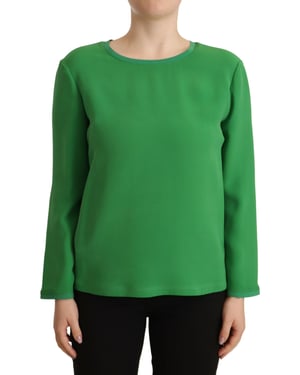 Blusa de manga larga con cuello redondo