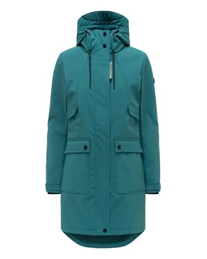 Chaqueta softshell de entretiempo para mujer Navahoo Morgennebel con capucha