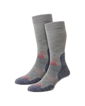 Calcetines de trekking de lana para hombre, acolchados, con soporte para el arco