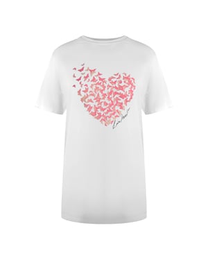 Camiseta Blanca Con Diseño De Corazón Flutter De Love Moschino