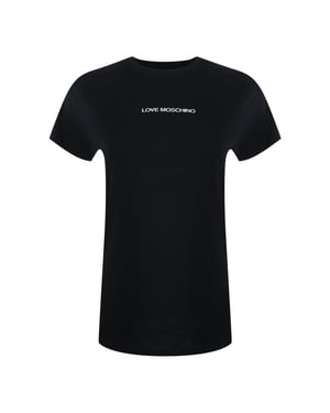 Camiseta Negra Con El Logotipo De Love Moschino