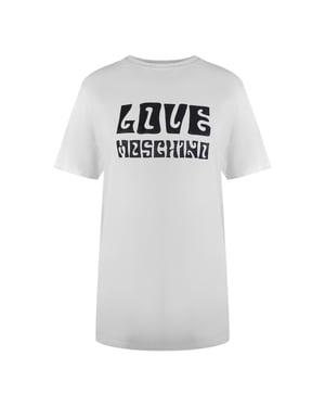 Camiseta Blanca Con El Logo Llamativo De Love Moschino