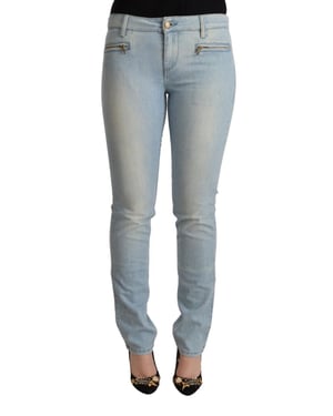 Jeans Celestes con Detalle de Cremallera