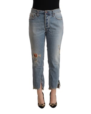 Jeans Boyfriend Cortos con Detalle Desgastado