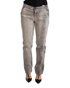 Pantalones Rectos de Mezclilla Gris