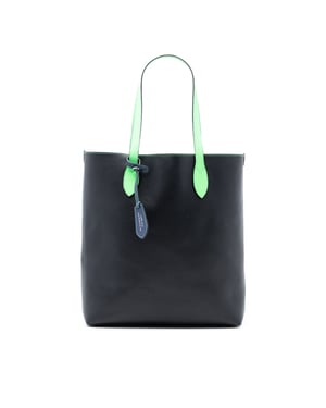 Bolso Tote Reversible de Cuero Texturizado y Lona Recubierta con Check Haymarket de Segunda Mano