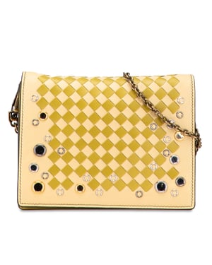 Billetera de cadena con studs de Nappa Intrecciato de segunda mano