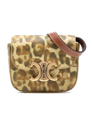 Mini bolso cruzado Claude de piel de ternera con estampado de leopardo de segunda mano