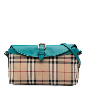 Bolso cruzado Leah de lona revestida con estampado Haymarket de segunda mano