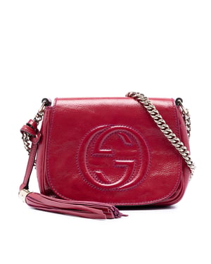 Bolso Cruzado de Cadena Soho de Patente Pequeño de Segunda Mano