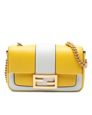 Bolso de Hombro Baguette Apolo de Cadena en Nappa Bicolor de Segunda Mano