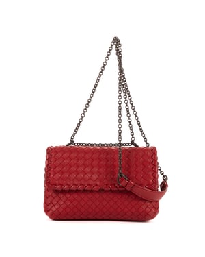 Bottega Veneta Olimpia Medium en Borgoña Cuero de ternero