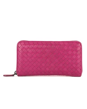 Bottega Veneta Zip-Around  en Pink Cuero de ternero