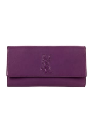 Yves Saint Laurent Belle De Jour Clutch  en Púrpura Cuero de ternero