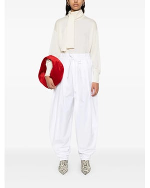 Adjustable Pleat Pants White