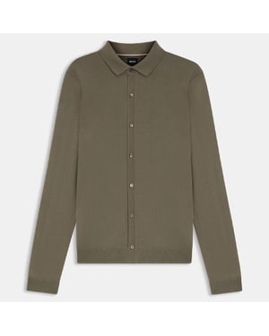 Camisa Regular Fit Helbert para Hombre de Boss en Lana Virgen en Marrón
