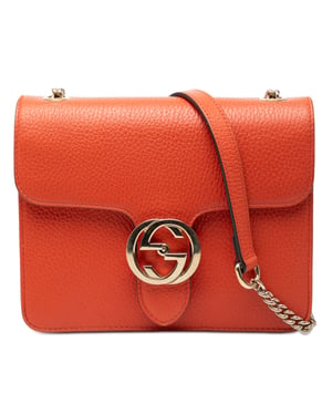 Cartera cruzada de piel de ternera de pequeño dólar de segunda mano con logo intrecciato G