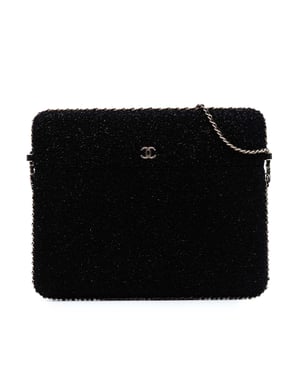 Bolso Crossbody de Cadena Cc Tweed de Segunda Mano para Tablet