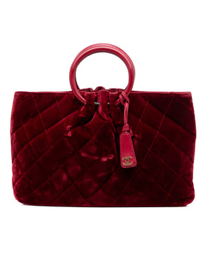 Bolso de mano acolchado de terciopelo Cc de segunda mano