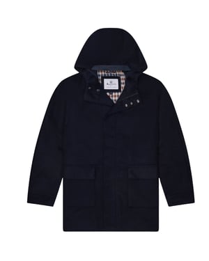 Abrigo Deportivo Con Capucha Aquascutum Active Wool Azul Marino