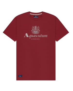 Camiseta Aquascutum Active Beach Basic Con Logo Grande En Burdeos