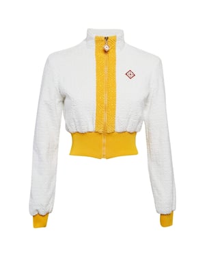 Chaqueta Deportiva Blanca Con Cremallera Y Monograma De Casablanca