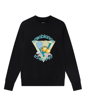 Sudadera Negra Con Bordado Del Club De Ping Pong De Casablanca