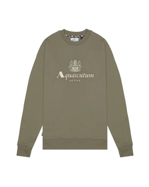 Aquascutum Active Big Logo Crewneck Verde Militar