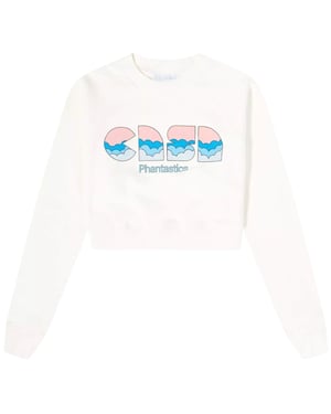Sudadera Corta Blanca Serigrafiada Casablanca Casa Clouds