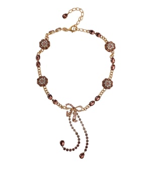 Collar con Colgante de Lazo Embelenco de Cristales