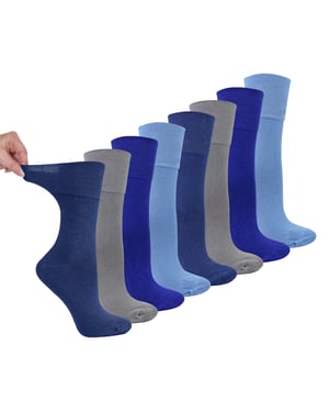 Calcetines Diabéticos de Bambú para Damas - Paquete de 8 Pares | Calcetines Suaves y de Confort Sin Presión