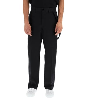 Pantalón de pierna ancha de algodón negro