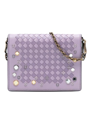 Billetera de cadena con studs de Nappa Intrecciato de segunda mano