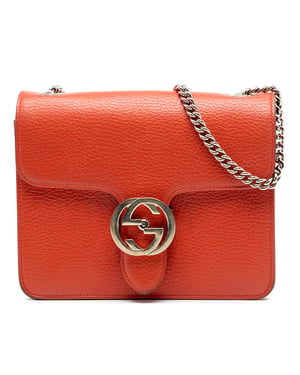 Cartera cruzada de piel de ternera de pequeño dólar de segunda mano con logo intrecciato G