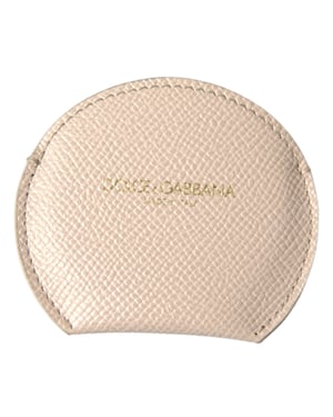 Monedero en Forma de Media Luna de Cuero Beige