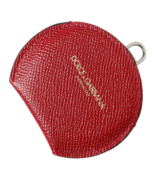 Monedero redondo de piel roja