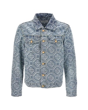 Chaqueta Vaquera Azul Blanqueada Con Monograma Clásico De Casablanca