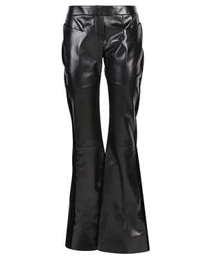 Pantalones de cuero y terciopelo acampanados