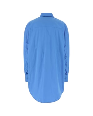 Camisa Oversize de Popelín Azul Cerúleo
