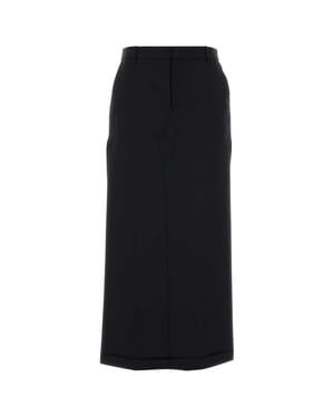 Falda-pantalón de mezcla de lana negra