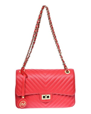 Roberta M Rojo Bolso de cuero