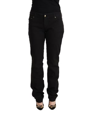 Just Cavalli Pantalones de Mezclilla Elásticos Negros Pan72206