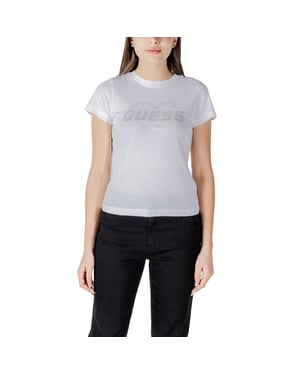 Camiseta de algodón blanca Guess Active