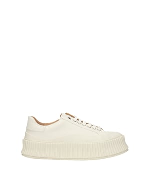 Zapatillas de Plataforma de Tela Blanca Jil Sander