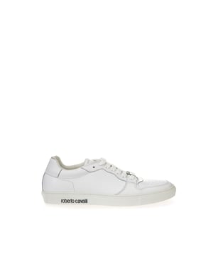 Zapatillas bajas de cuero blanco Roberto Cavalli