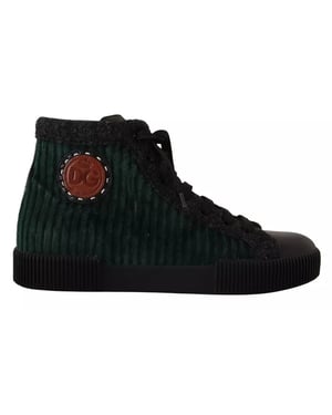 Zapatillas Casual de Hombre Alta de Pana Verde Dolce & Gabbana