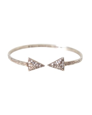 Pulsera de Cuff Flecha Plata con Diamantes Pavé