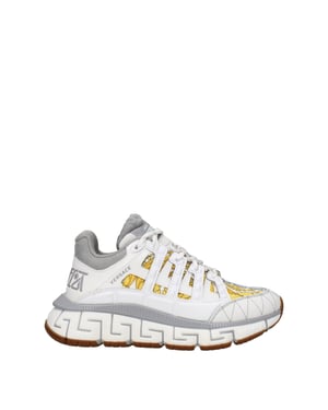 Zapatillas atléticas de tela blanca Versace